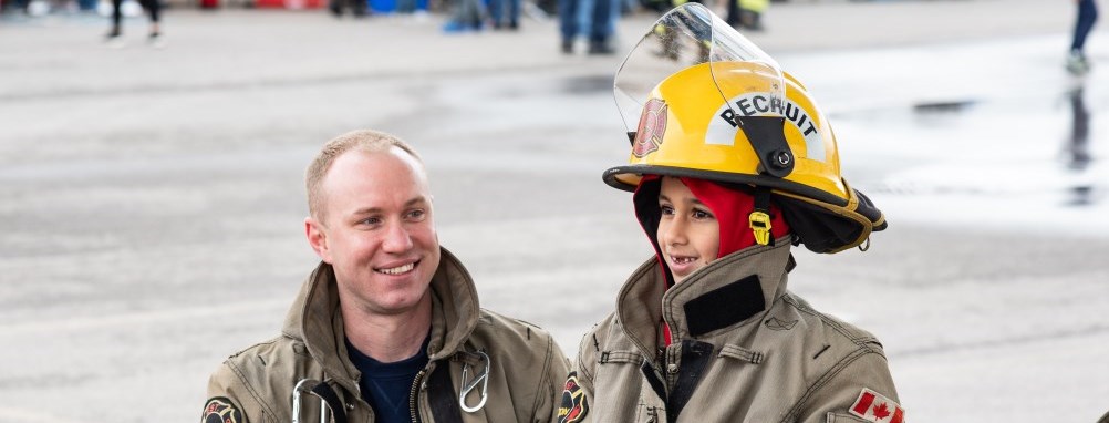 Firefighter with child
