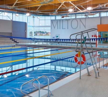 An indoor swimming pool