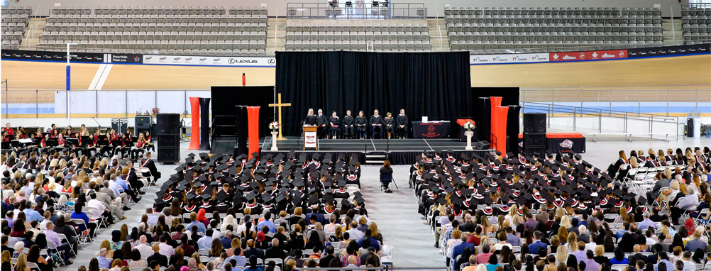 photo of a graduation ceremony at the velodrome