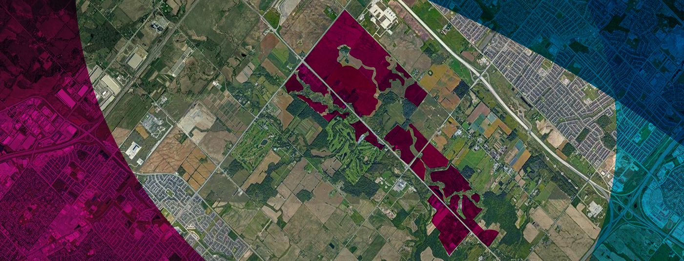 Picture of birds eye view of land map