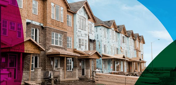 Picture of townhouses under construction