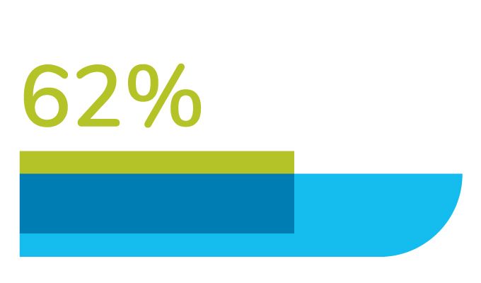 Diagram showing 62%