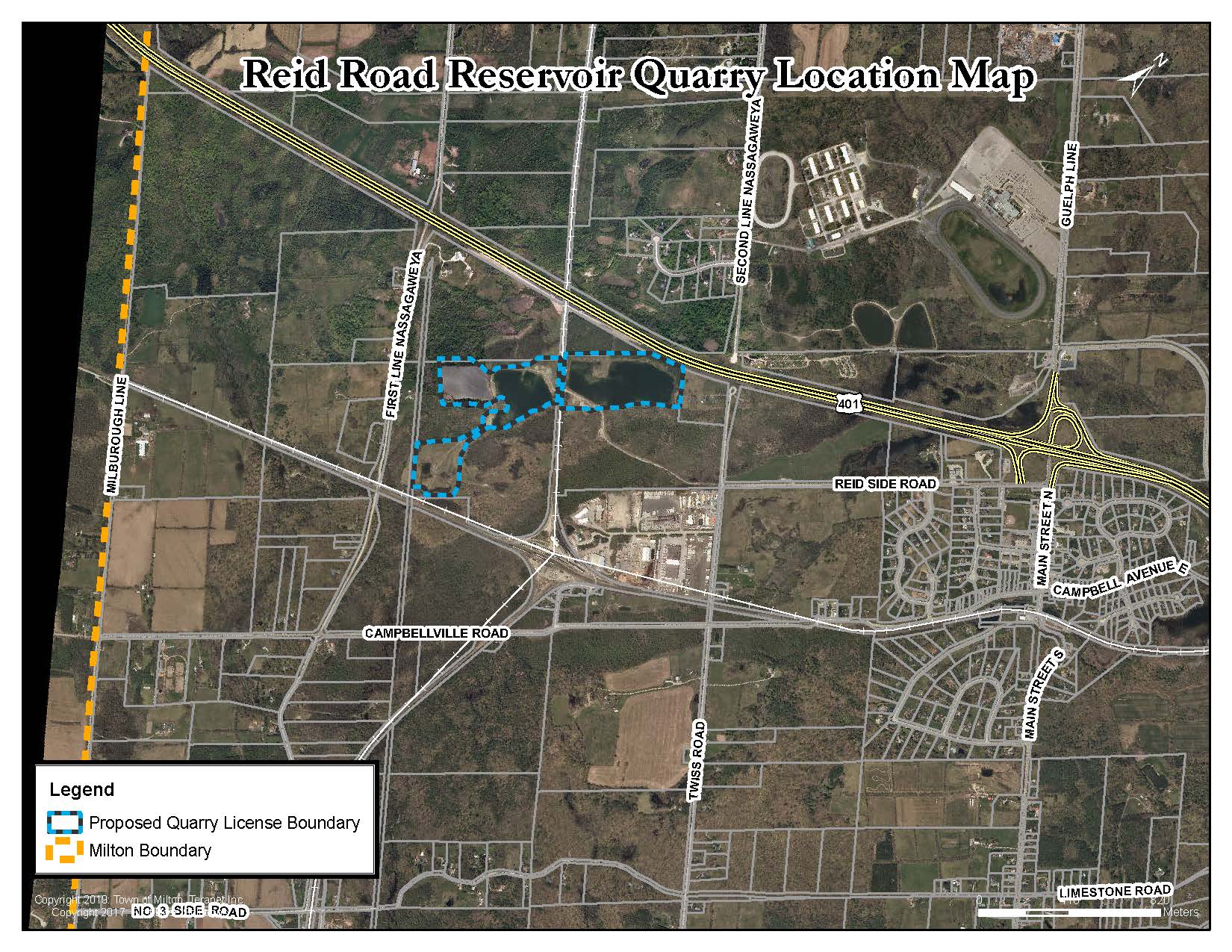 Reid Road Quarry proposed location map