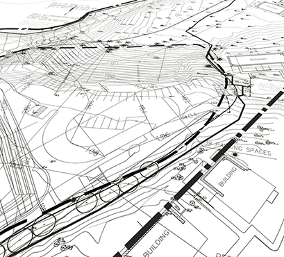 A black and white site plan