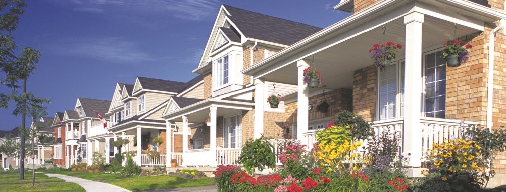 a neighbourhood photo of the front of houses in Milton
