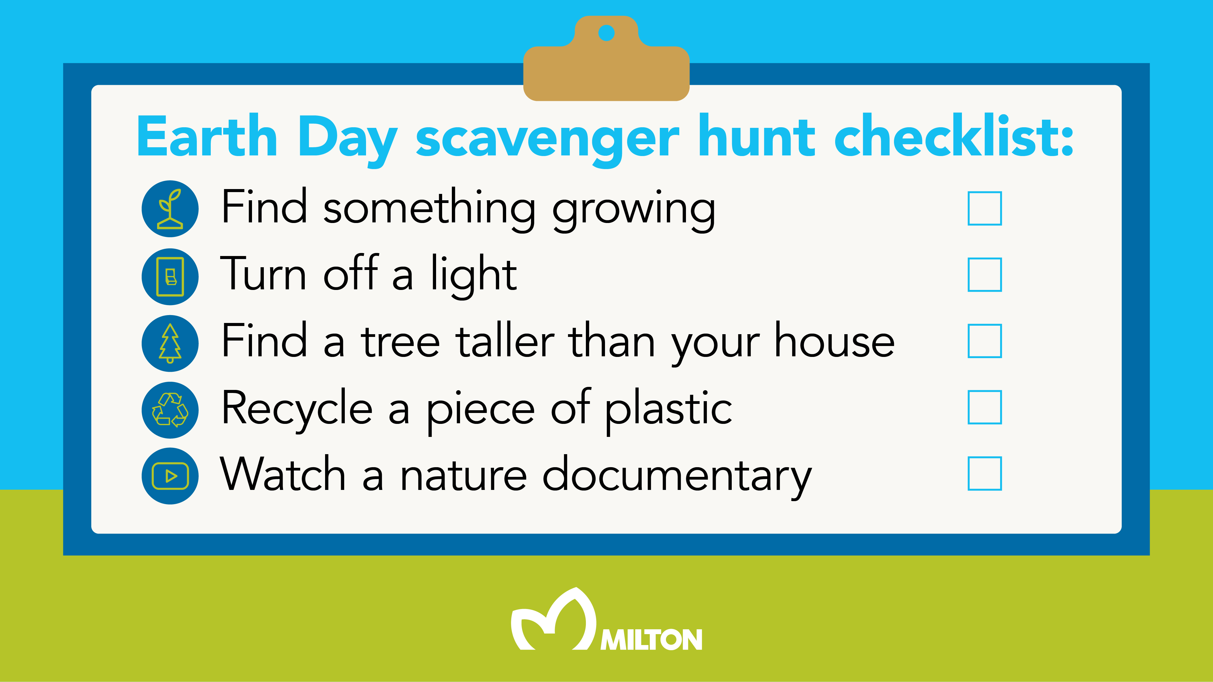 Earth Day scavenger hunt checklist