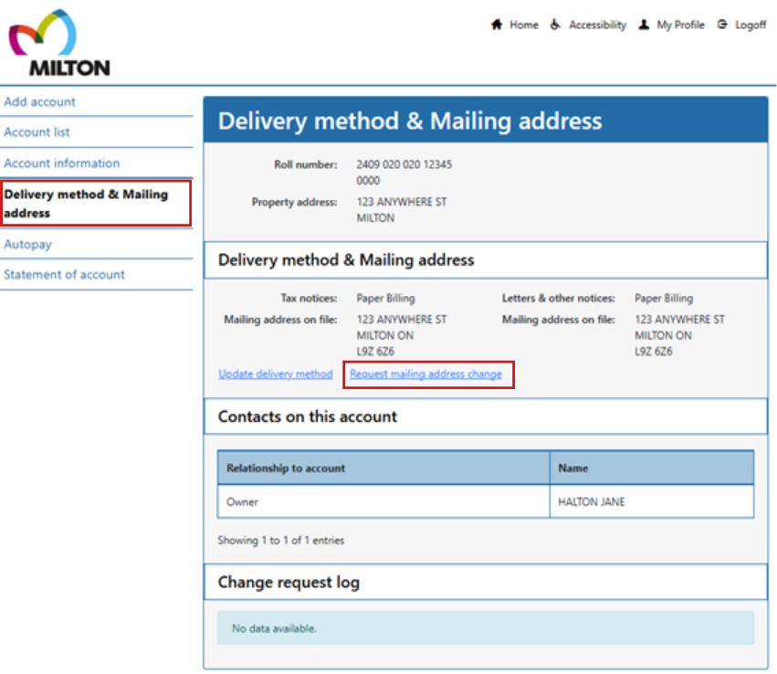 Mailing Address change