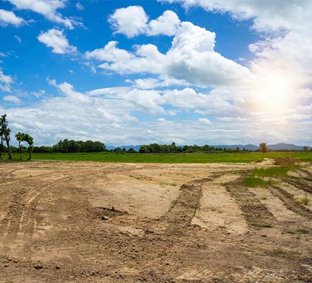 A vacant lot of land