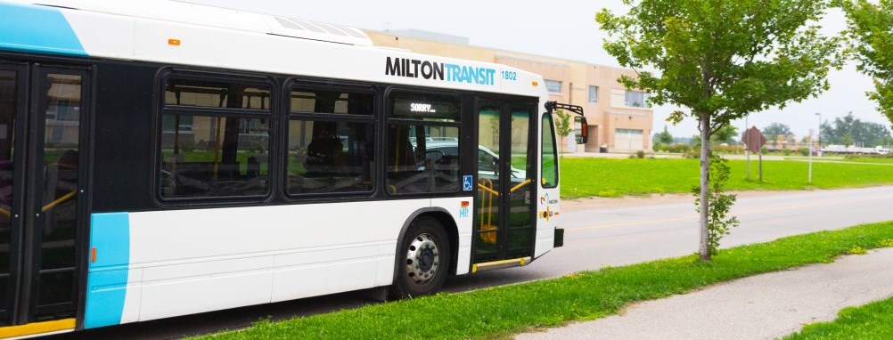 image of Milton Transit bus stopped at roadside