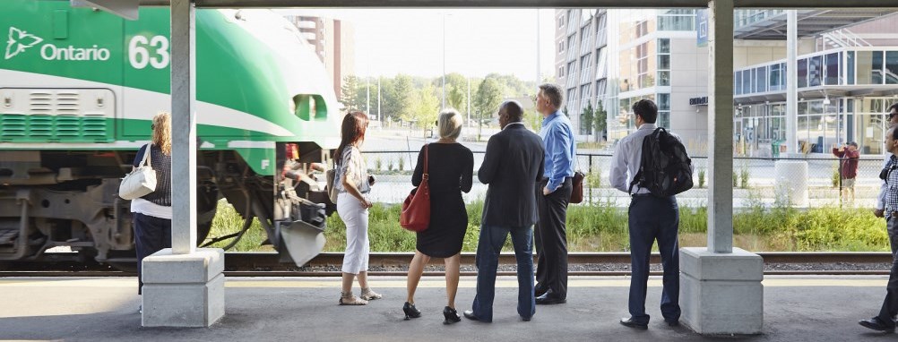 Passengers waiting on train platform