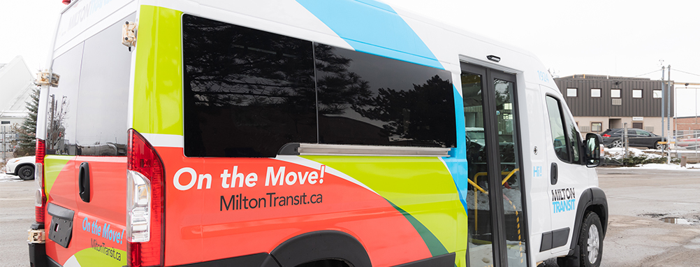 Milton Transit OnDemand bus driving in Milton