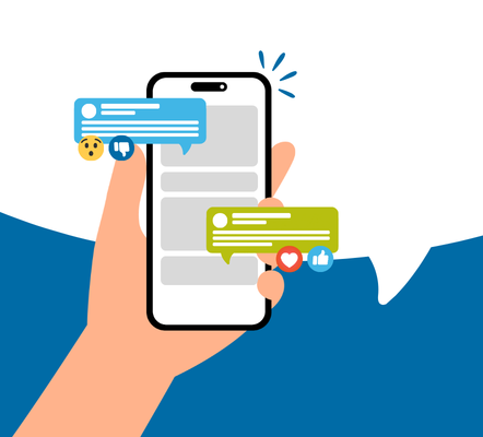 Phone taking survey clipart