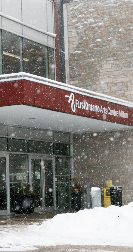 FirstOntario Arts Centre Milton in snow