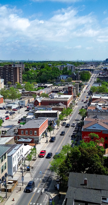 over head view of Downtown Milton