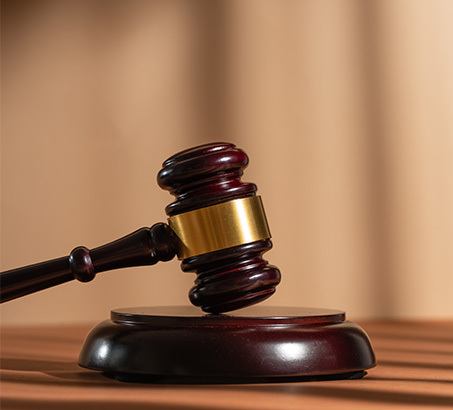 A gavel on a desk