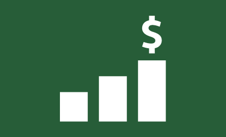 icon with bar chart and dollar sign
