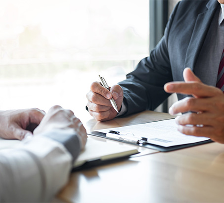 two people having a meeting
