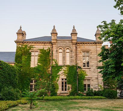 Town Hall with trees and green grass